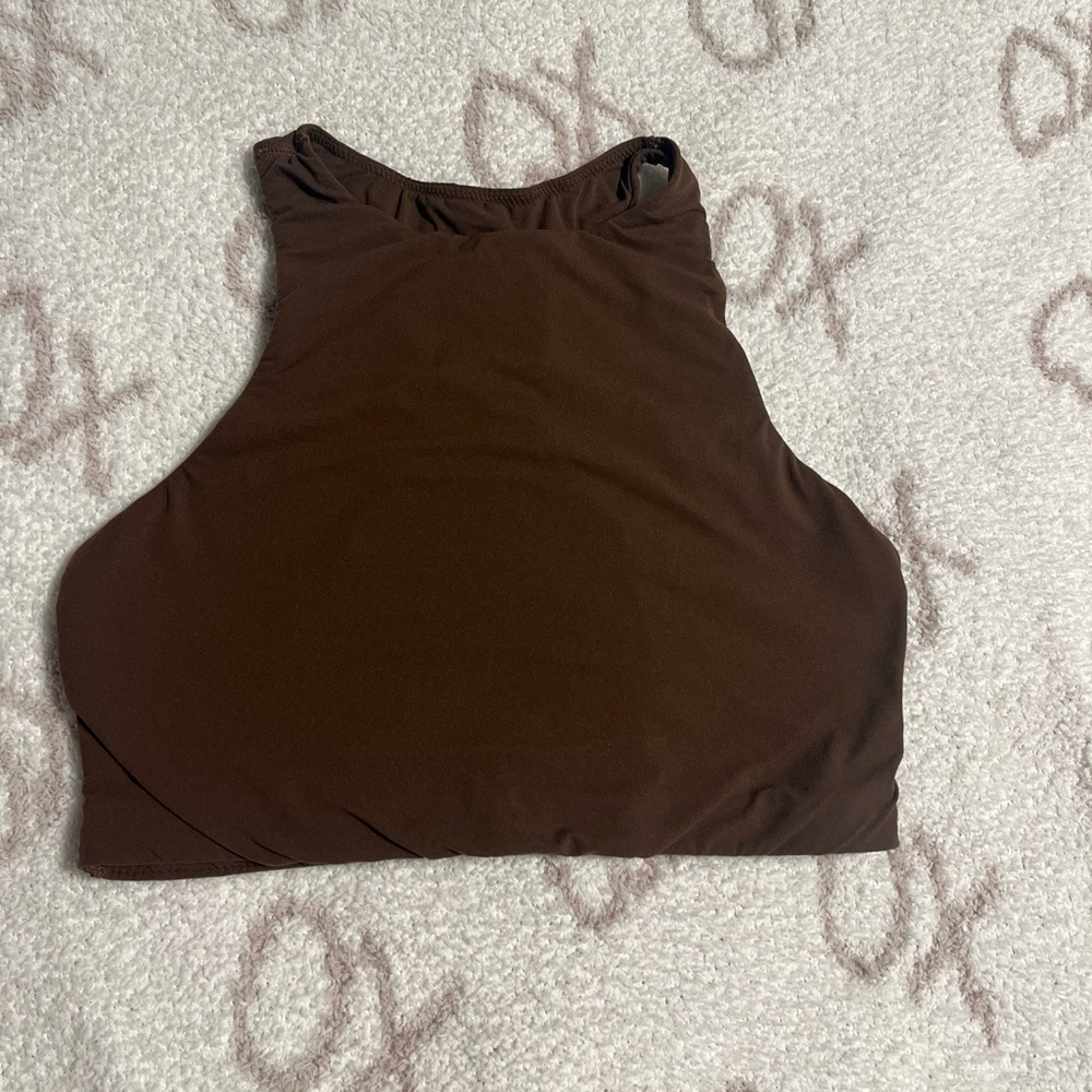 Women's Brown High Neck Bralette